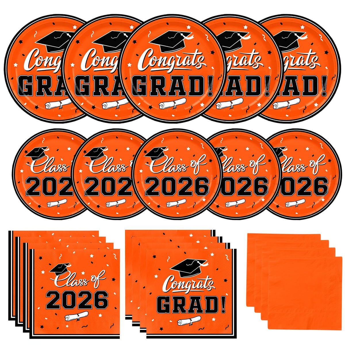 Gatherfun 9-inch orange dinner plates for easy serving and quick cleanup.