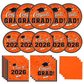 Gatherfun 9-inch orange dinner plates for easy serving and quick cleanup.