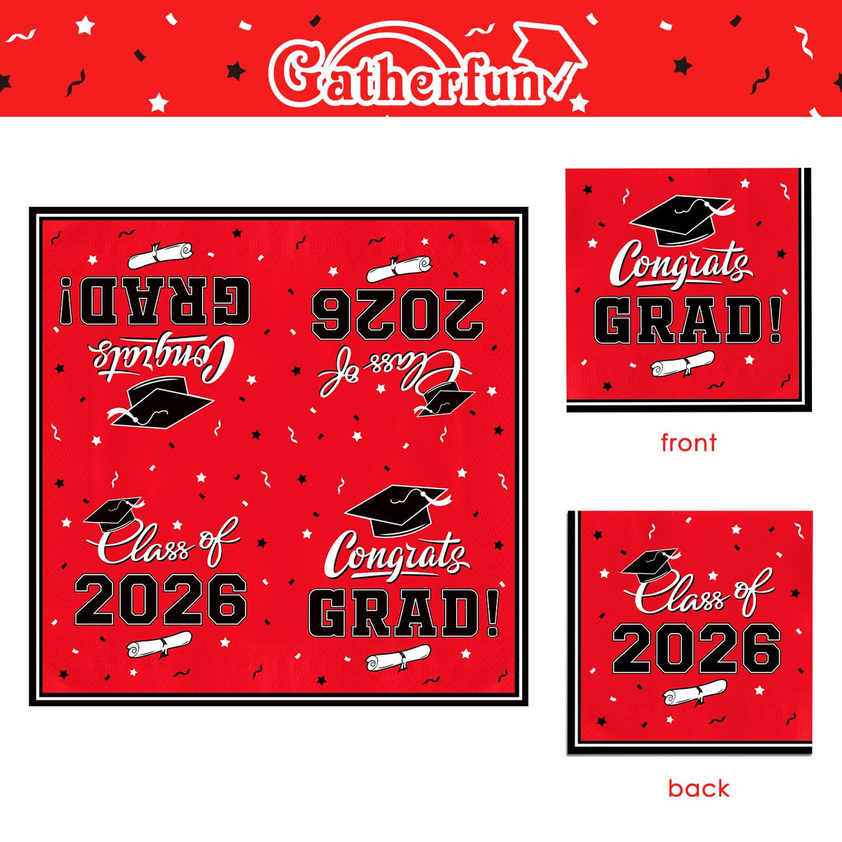 Gatherfun graduation red party decor elevates the party atmosphere with bold color.
