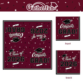 Gatherfun graduation maroon tableware set for simple party prep
