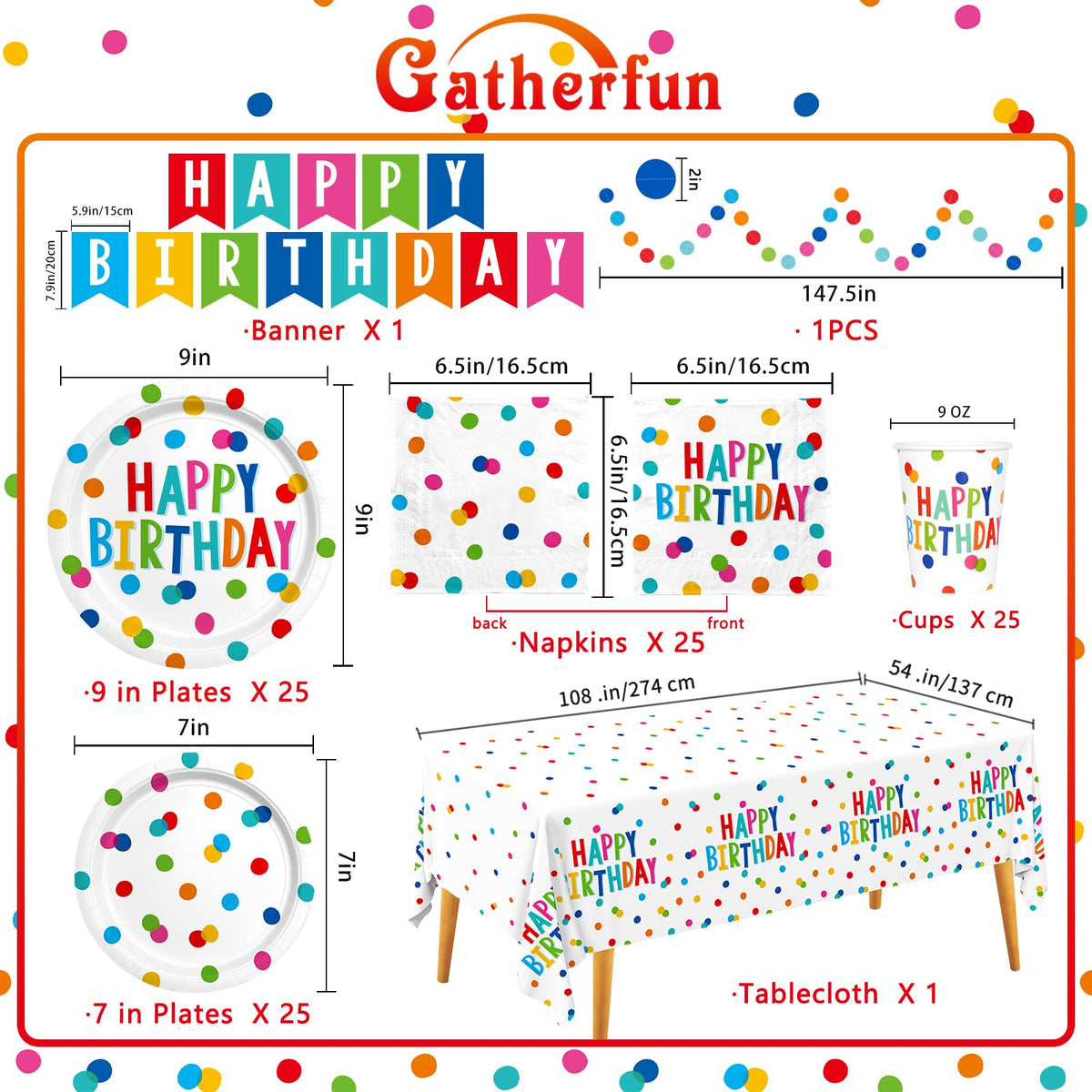 Gatherfun napkins 6.5x6.5 inches are colorful and highly absorbent.