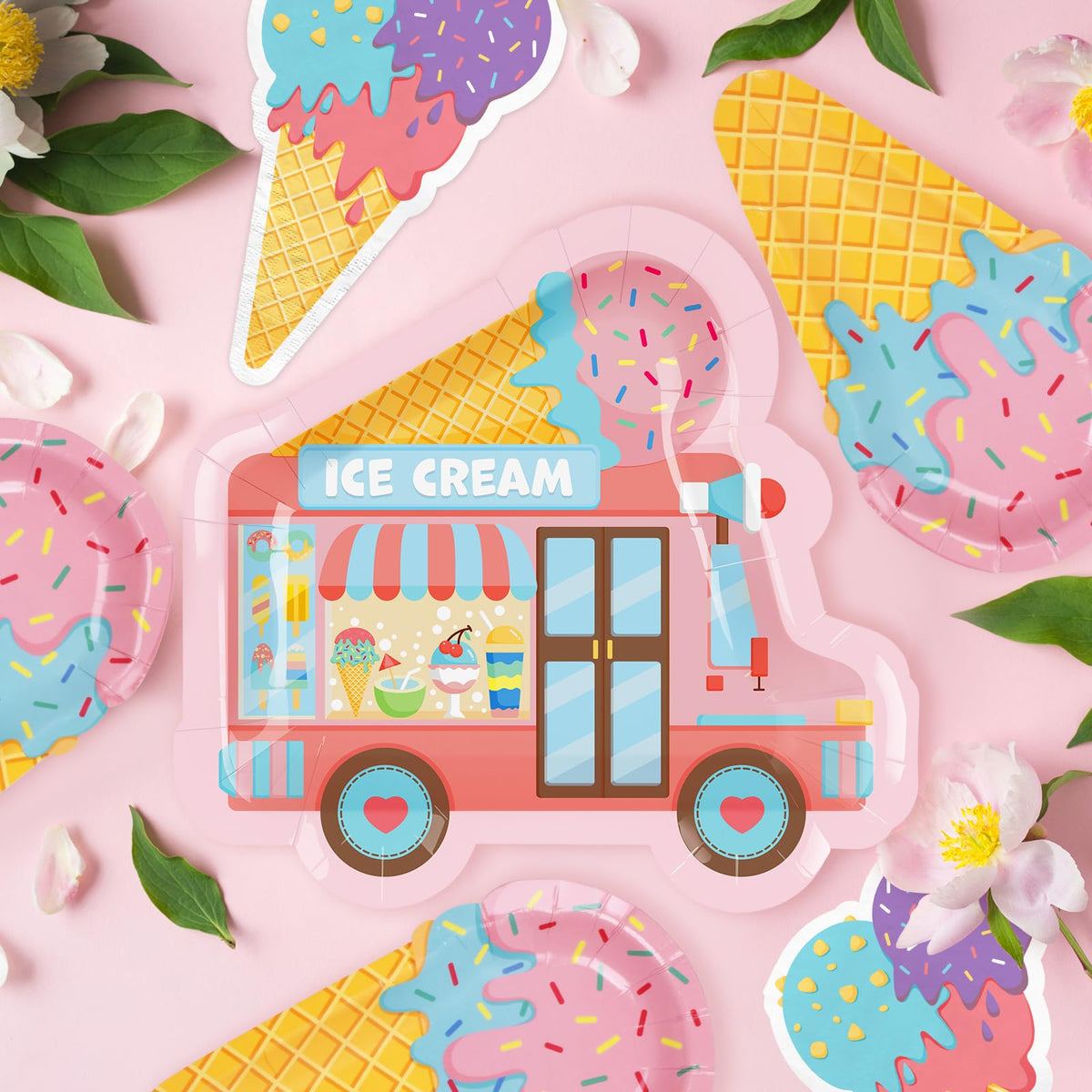 Gatherfun ice cream dessert plates (8 inches) for easy snack-sized servings.