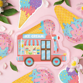 Gatherfun ice cream dessert plates (8 inches) for easy snack-sized servings.