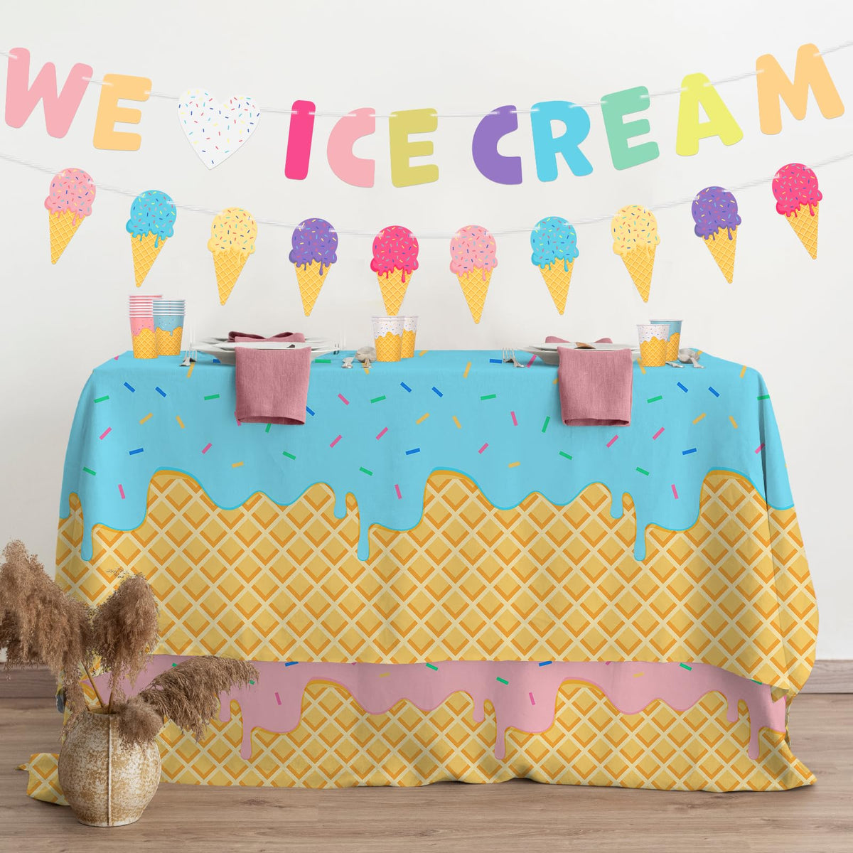 Gatherfun ice cream napkins add colorful flair and quick cleanup.