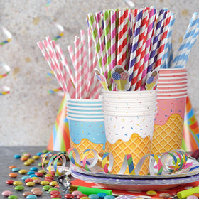 Gatherfun party scene shows practical setup ready for kids' ice cream birthday.