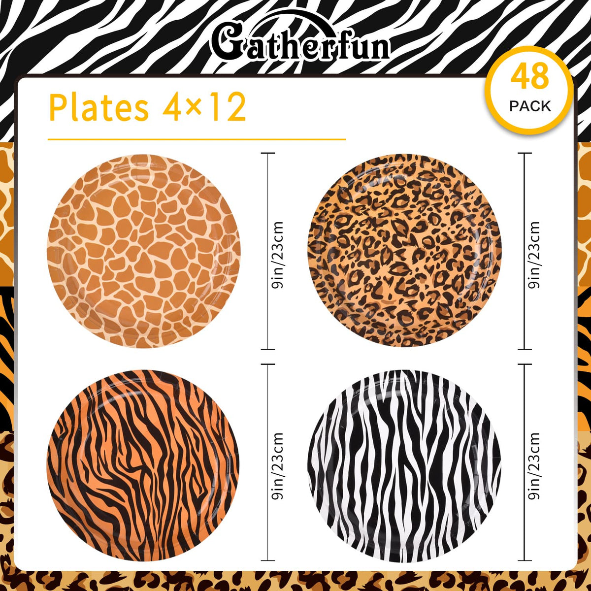 Gatherfun Jungle Zoo napkins with zebra print for soft texture and spill protection