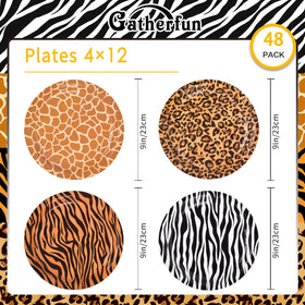 Gatherfun Jungle Zoo napkins with zebra print for soft texture and spill protection