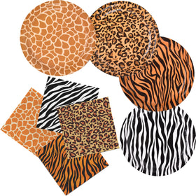 Gatherfun Jungle Zoo plates with cheetah print for vibrant safari dining and easy cleanup