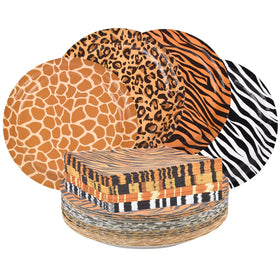 Gatherfun Jungle Zoo plates with tiger print for engaging tables and effortless handling
