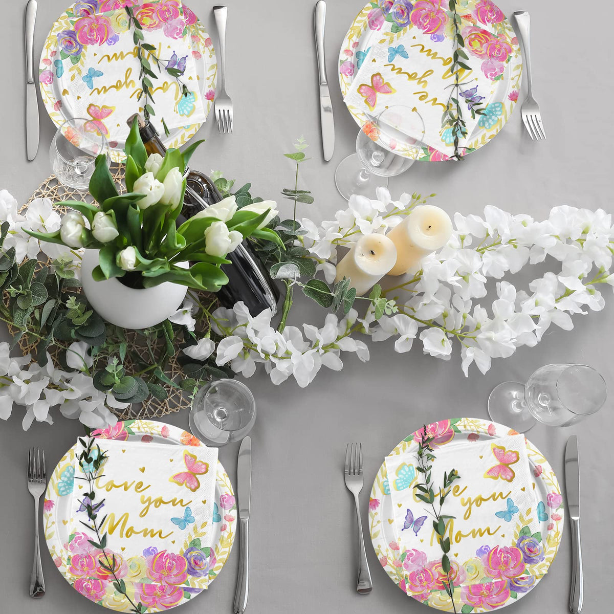 Gatherfun border design with multicolor flowers and confetti creates celebratory vibes