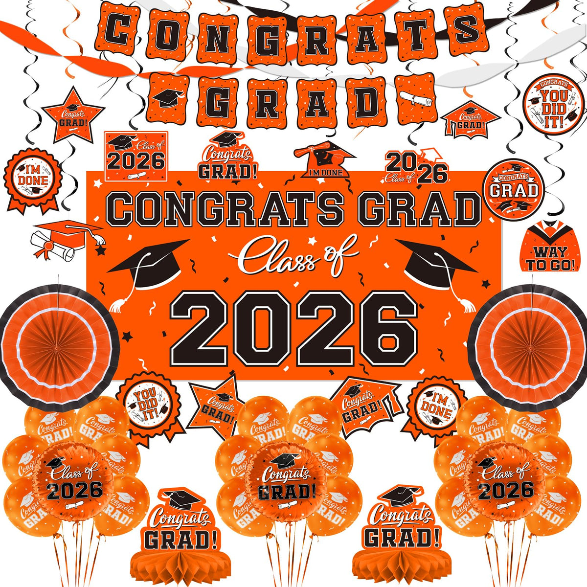 Gatherfun orange graduation banner 2026 ready to highlight the milestone