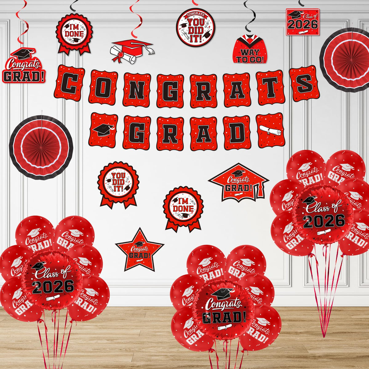 Gatherfun paper fan decorations bring color and elegance.