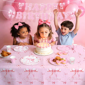 Gatherfun Pink Bow Decor Set delivers cohesive party styling with minimal setup time