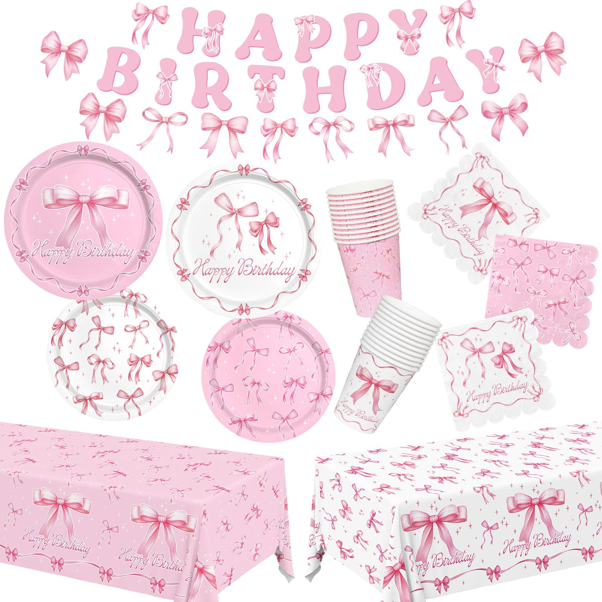 Gatherfun Pink Bow Dinner Plates add vibrant color for celebratory dining and quick cleanup