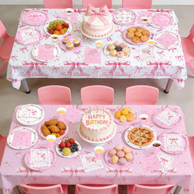 Gatherfun Pink Bow Pattern Details showcase coordinated accents for a stylish celebration