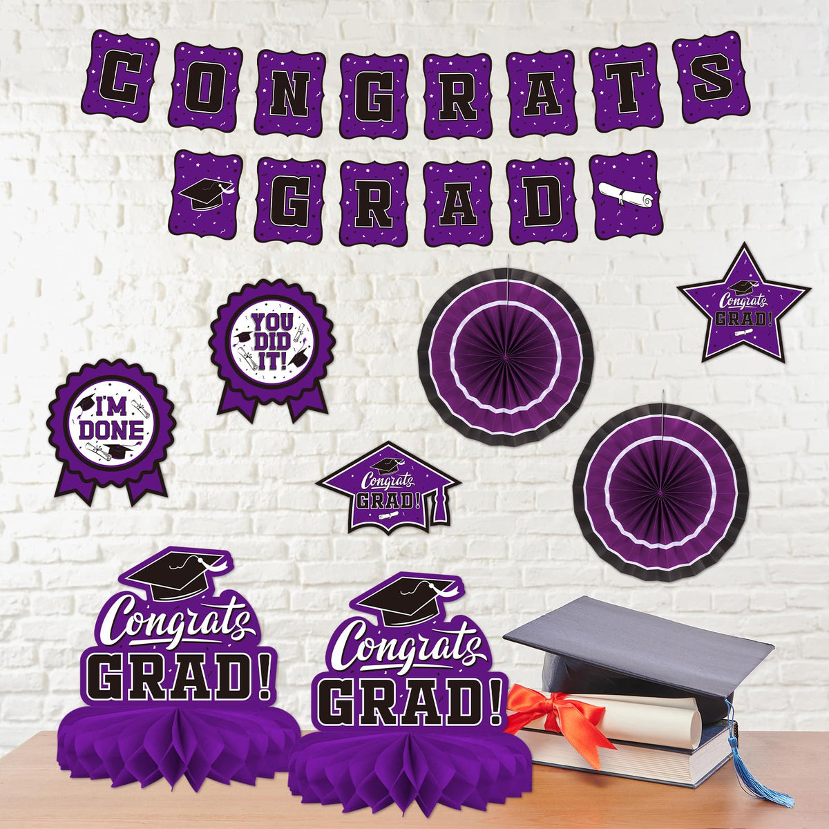 Gatherfun purple black white streamers elevate the event color coordination