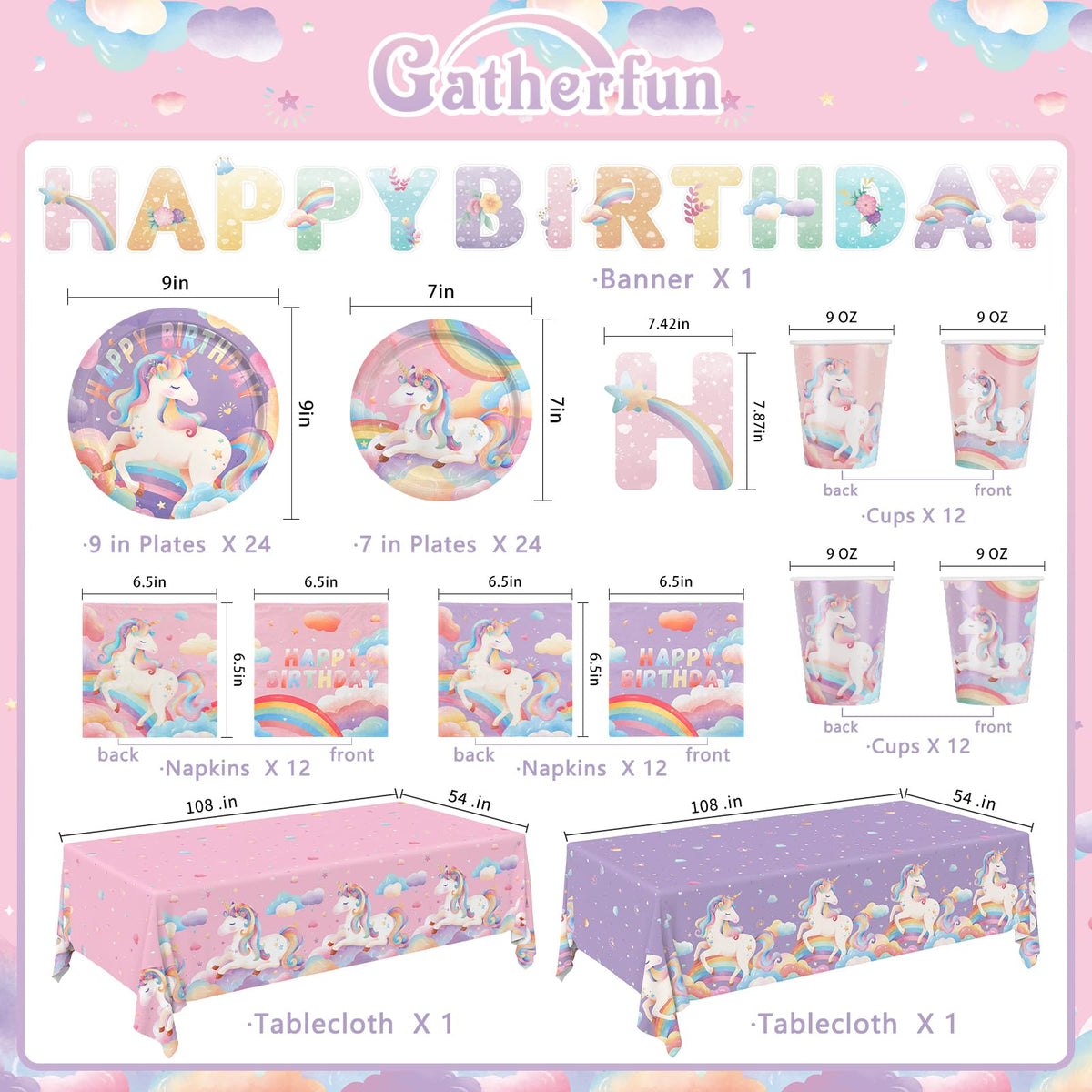 Gatherfun unicorn dessert plates enhance sweet treats with magical appeal