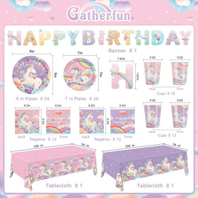 Gatherfun unicorn dessert plates enhance sweet treats with magical appeal