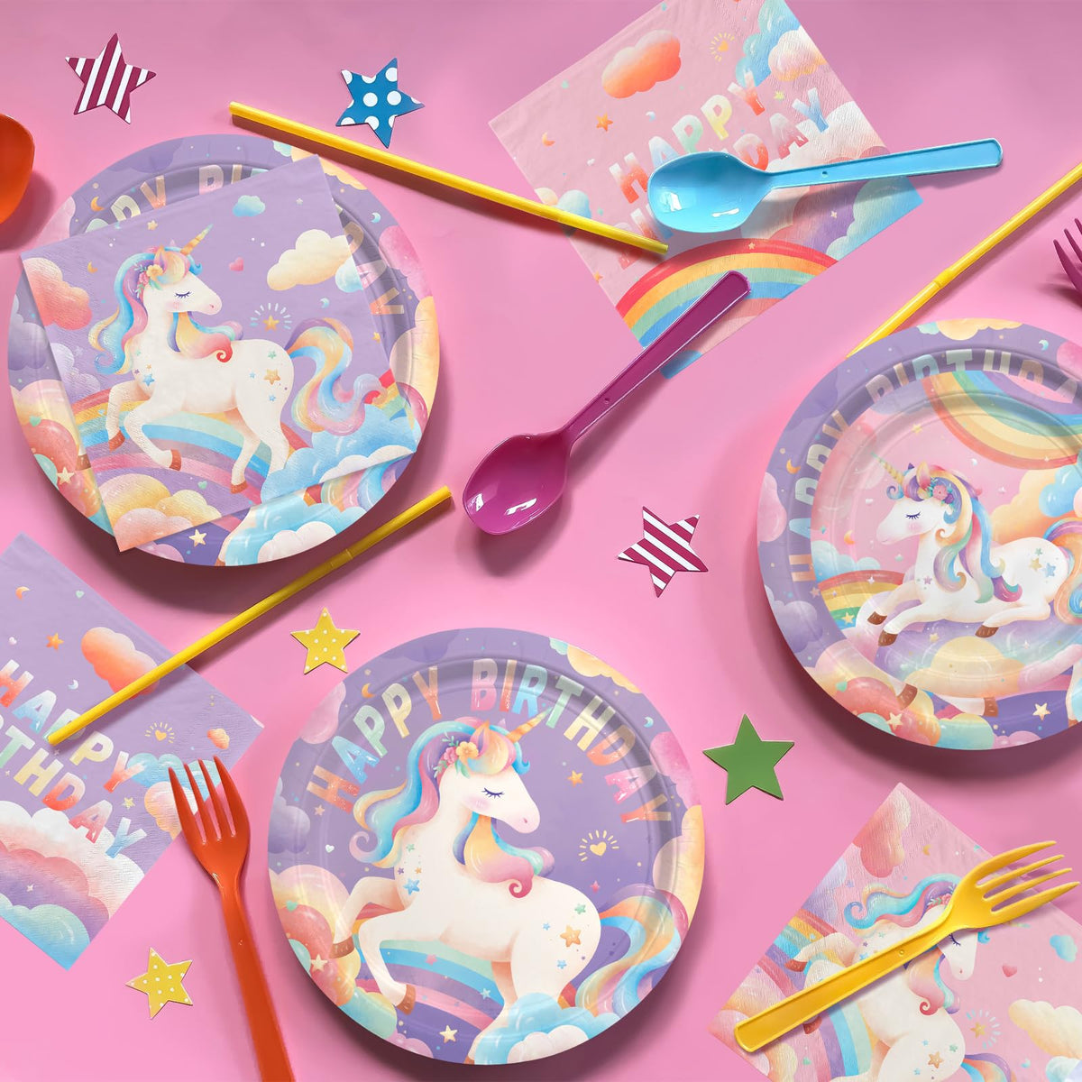 Gatherfun unicorn napkins keep hands clean during party moments