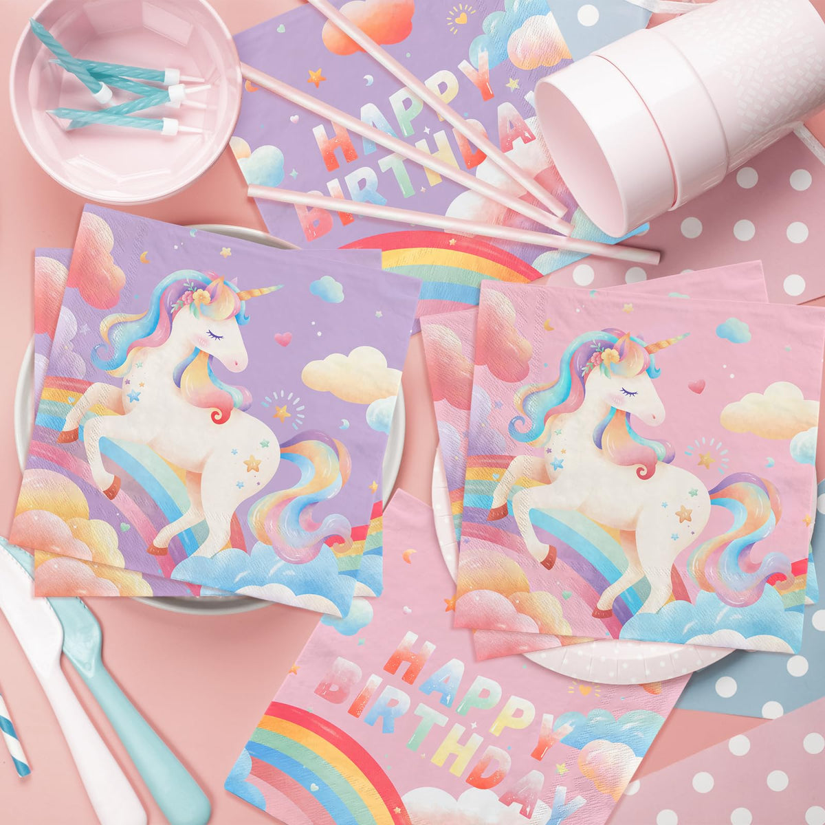 Gatherfun unicorn party-decor-set provides a cohesive unicorn theme in one kit