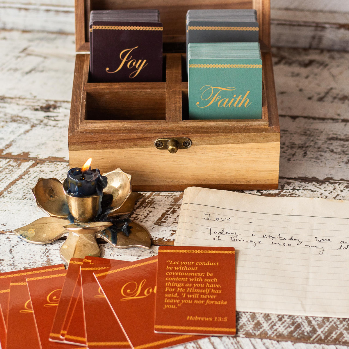 Gift-ready box with gold foil packaging from Gaucha Designs.