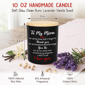 GAUDORA soy wax candle burn-time close-up highlights 55 hours of soothing fragrance.