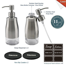Gaussra dispenser interior glass liner visible for easy refill monitoring