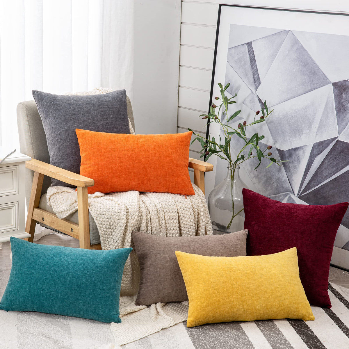 GAWAMAY bedroom decor accent with square pillow cover