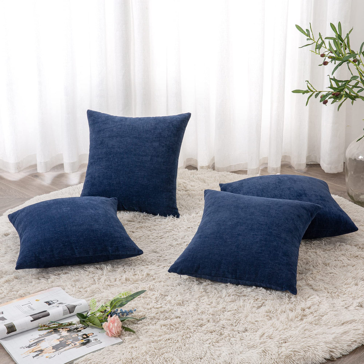 GAWAMAY chenille fabric close-up showing plush softness for cozy spaces.