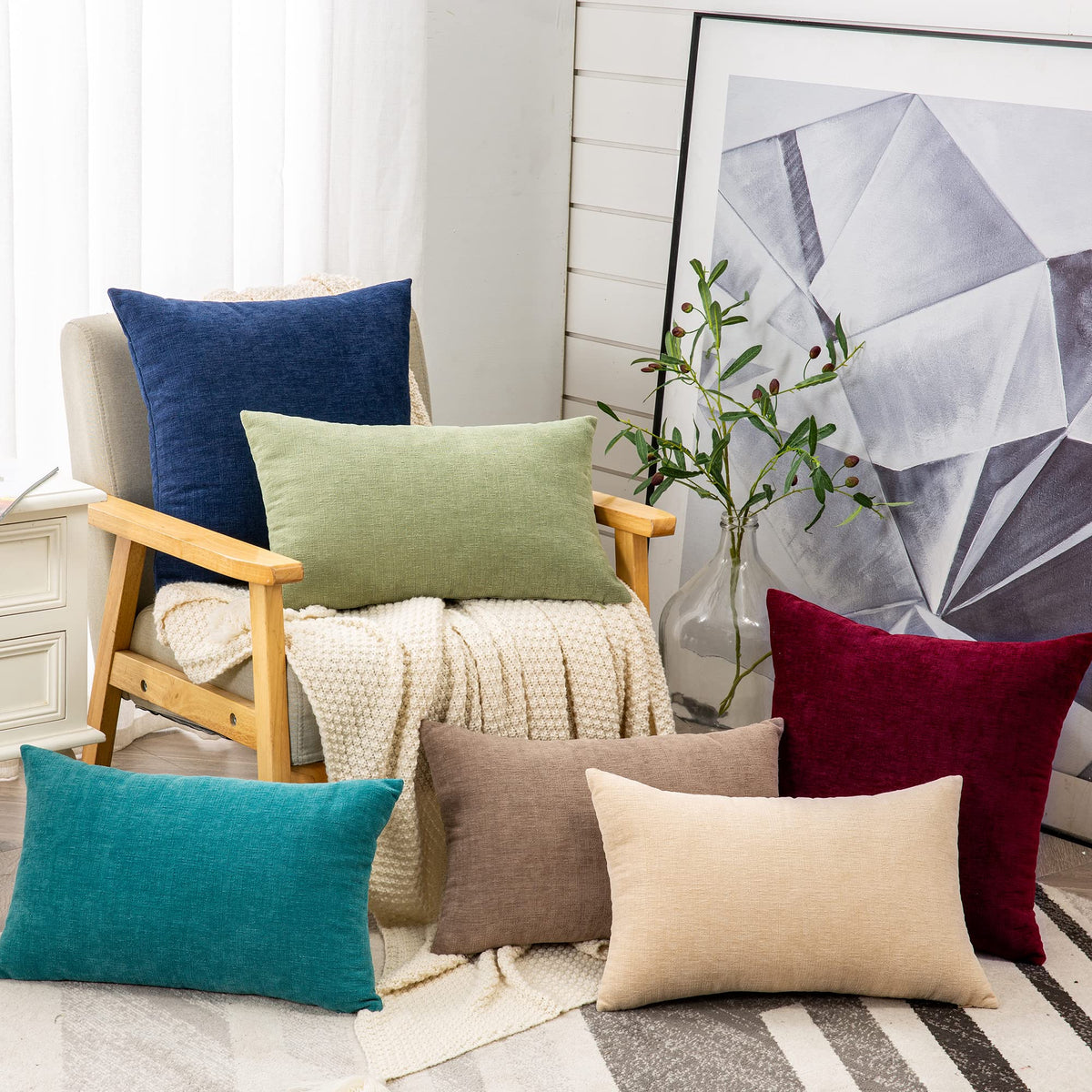 GAWAMAY durable polyester chenille pillow cover resists wrinkling.