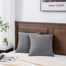 GAWAMAY grey two-pack pillow covers on sofa showcasing versatile decor