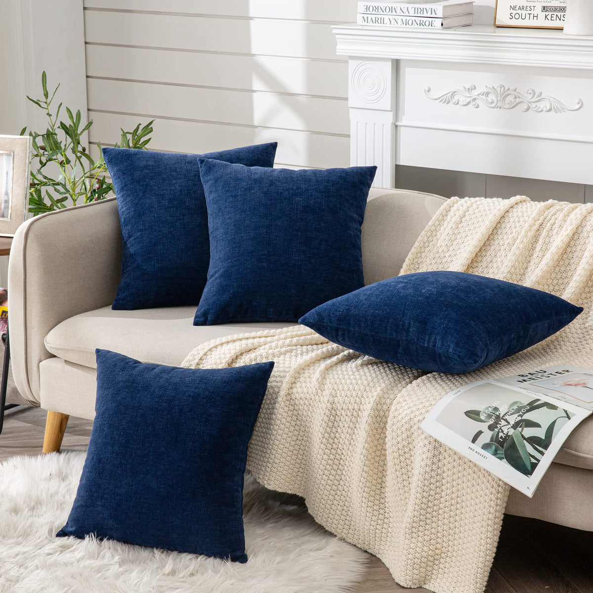GAWAMAY hidden zipper closure pillow cover for seamless decor.