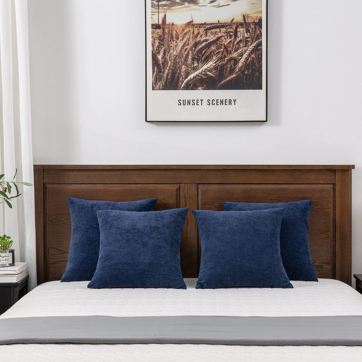 GAWAMAY pillow cover set of four in navy.