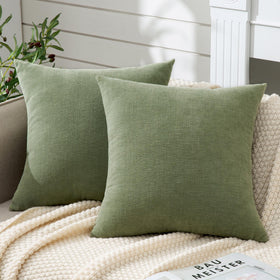 GAWAMAY sage-green 22x22 pillow cover front view enhances sofa aesthetics