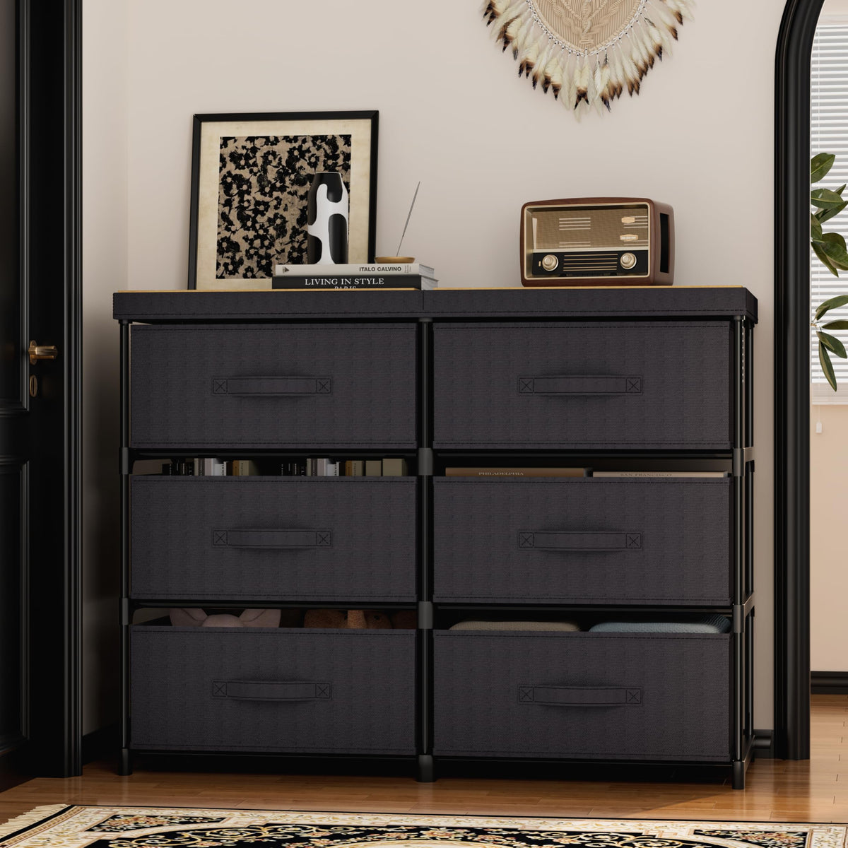GcdPai dresser drawer storage capacity optimized for organized items.