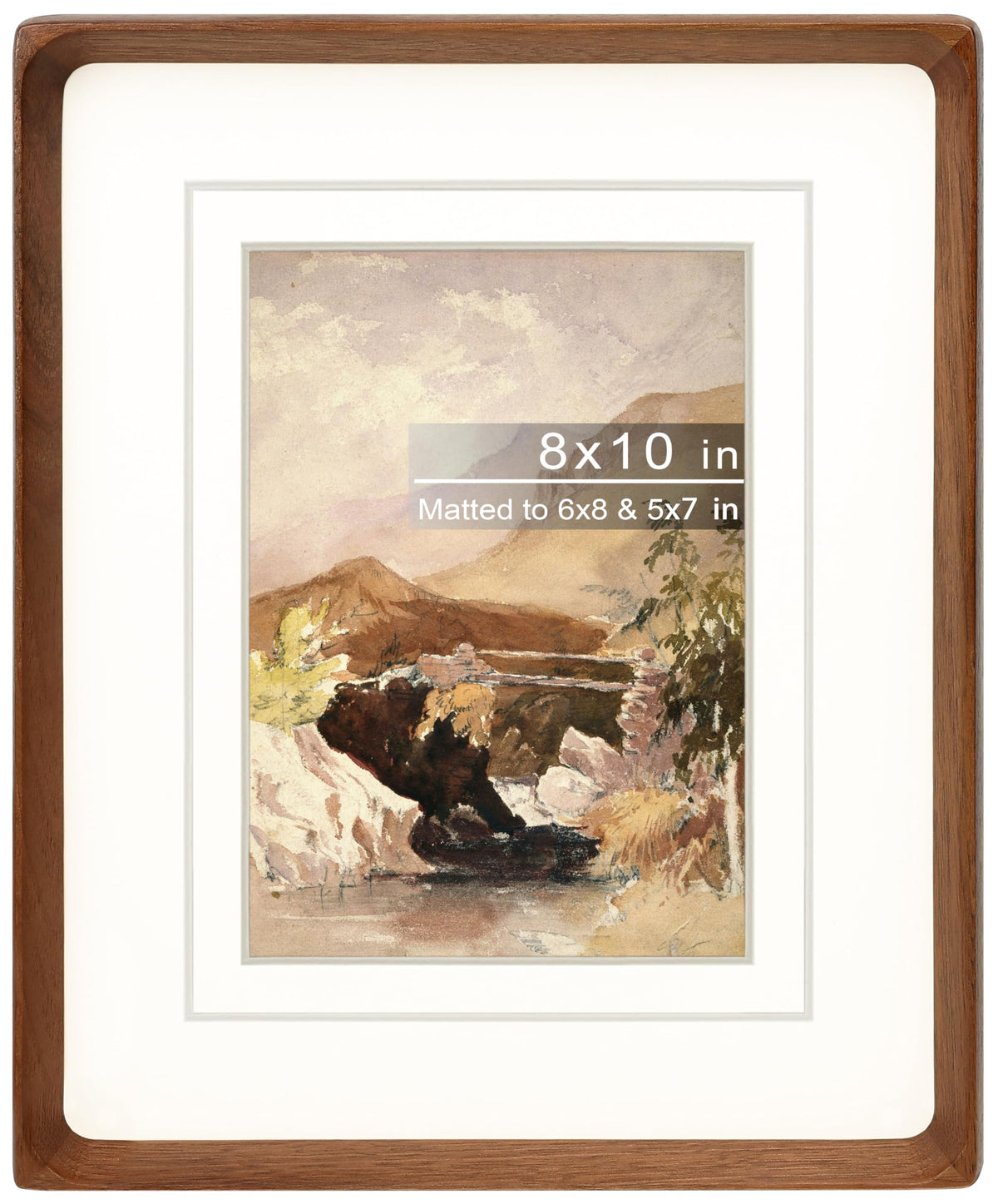 Gdfmsc 8x10 frame with mat—securely display photos with optional 5x7/6x8 sizes.