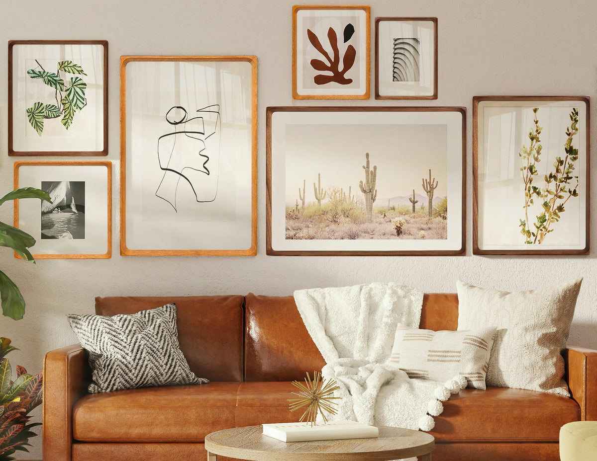 Gdfmsc natural walnut frame with rounded corners complements warm decor