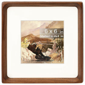 Gdfmsc square 6x6 frame with mat front view showing clear display of a photo
