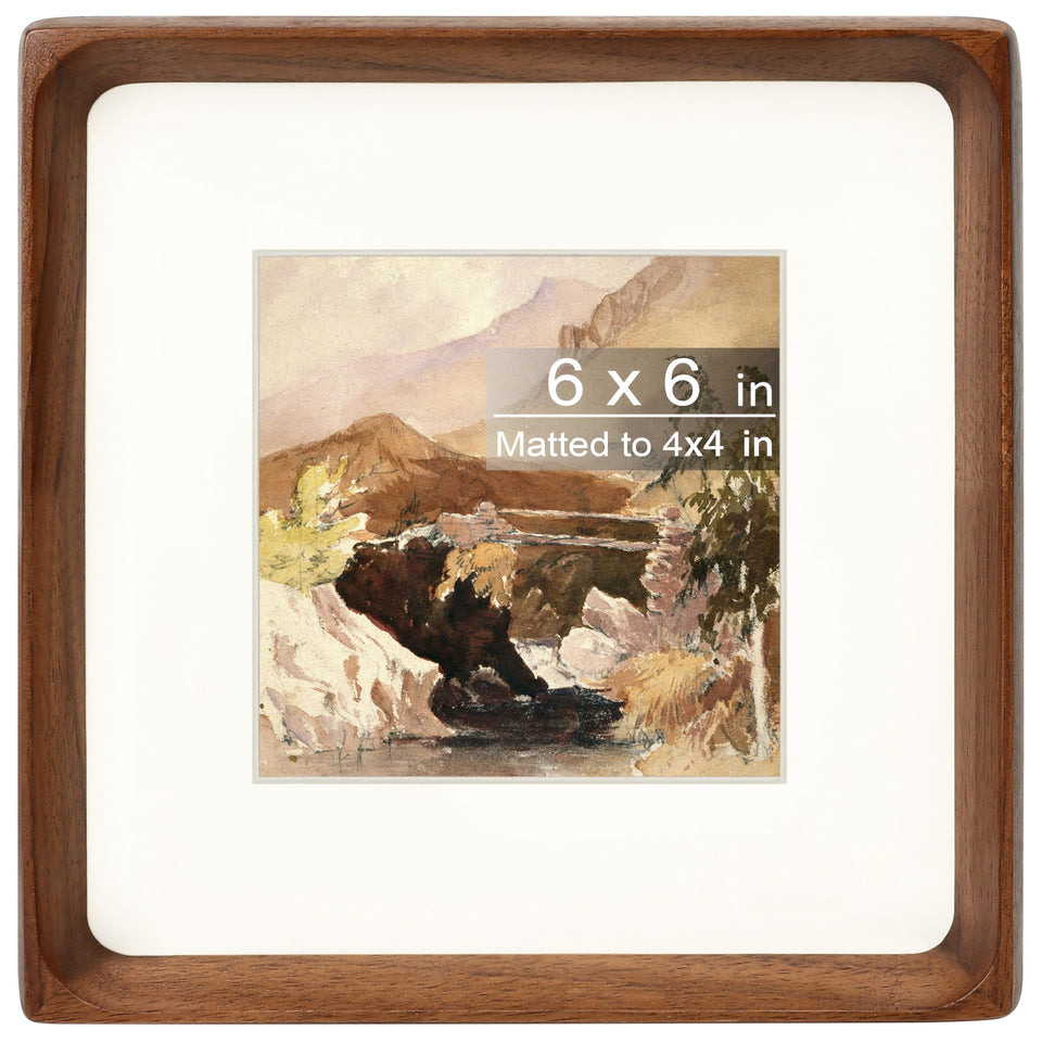 Gdfmsc square 6x6 frame with mat front view showing clear display of a photo