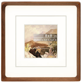 Gdfmsc square 8x8 frame with mat for wall or tabletop 4x4/6x6 photos