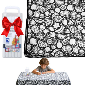 GDGJWL DIY color your own blanket kit with 24 markers, a personalized creative project.