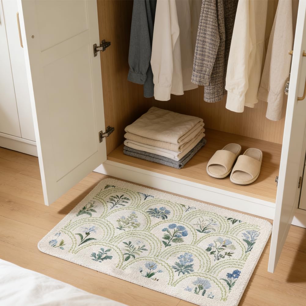 gdmgdr Wild Flowers Boho Design; vibrant pattern brightens bathrooms.