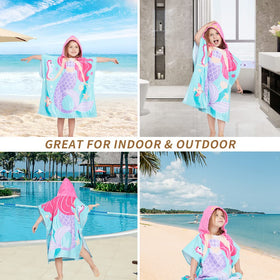 Gealaek 100% cotton towel, plush and absorbent for post-swim use.
