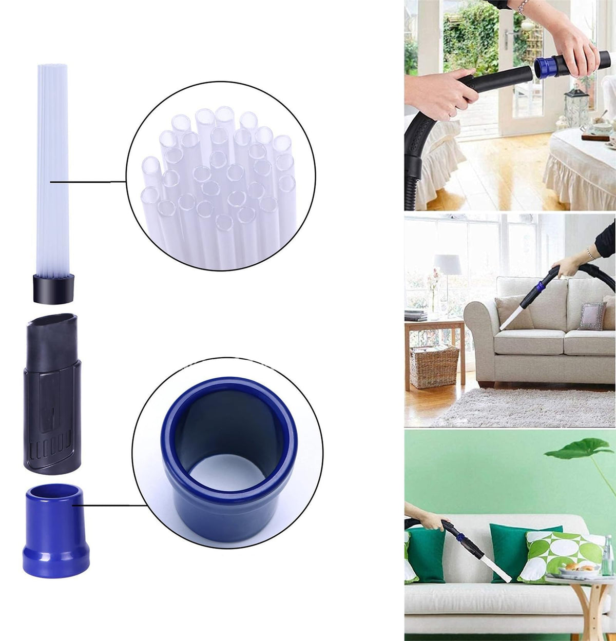 GEBDSM 1-1/4in brush & nozzle combo tool for versatile cleaning