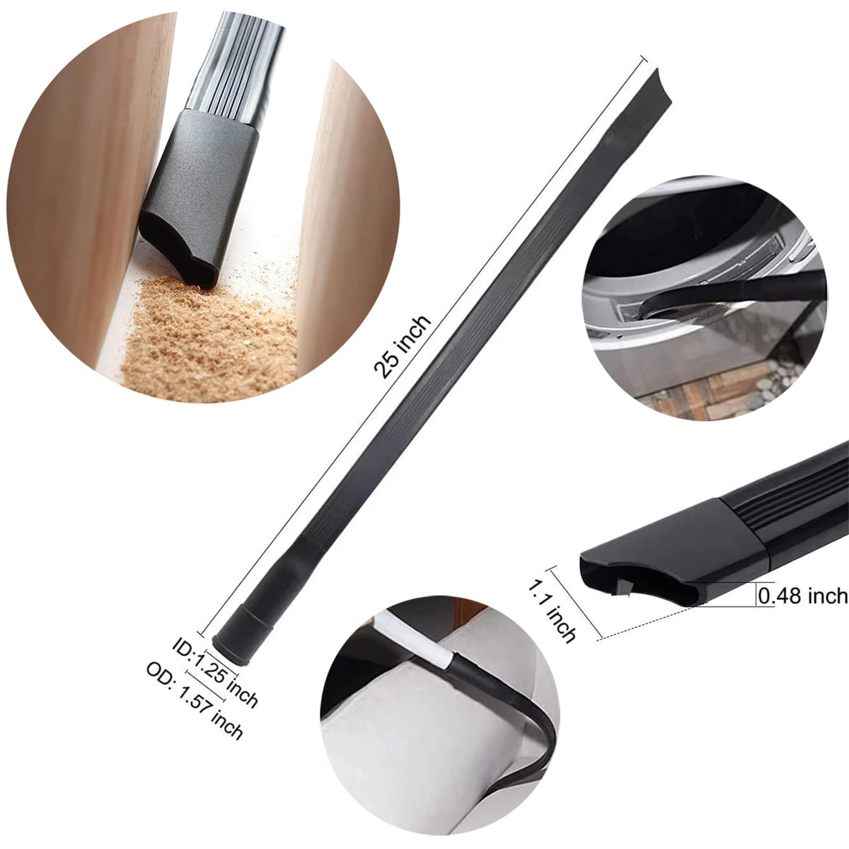 GEBDSM 1-1/4in vacuum crevice tool for precise dust removal
