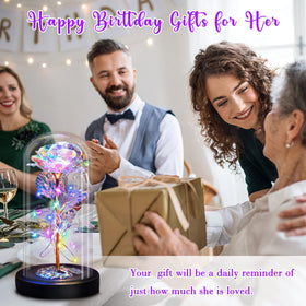 Gee Hut Galaxy Rose iridescent petals with a warm LED glow