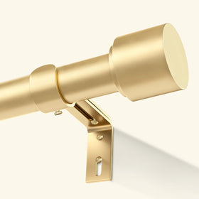 GEEBOBO gold curtain rod wall mount assembly for sturdy window support