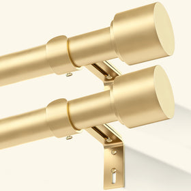 GEEBOBO gold curtain rods 2-pack 28–48 inch reach for flexible window styling.