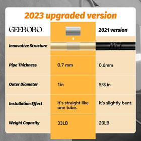 GEEBOBO gold curtain rod adjustable sections demonstrate easy extension from 3.4 to 4.52 inches.