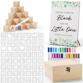 Geeday baby shower blocks kit ready for personalized messages